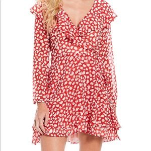 Free People Frenchie Faux-Wrap Printed Dress